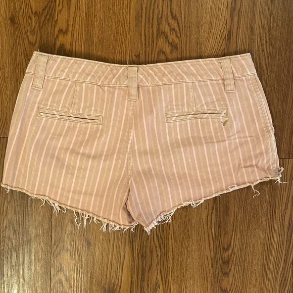 Vintage, pink striped, american eagle shorts, size 4 - Picture 2 of 4